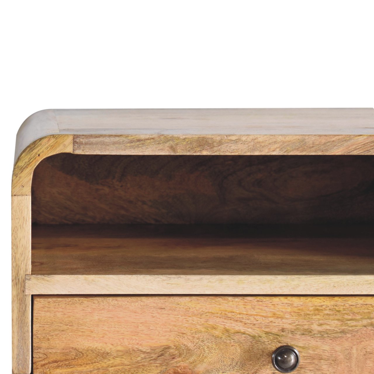 Large Oak-ish Curve Upper Slot Floating Bedside - Image 4