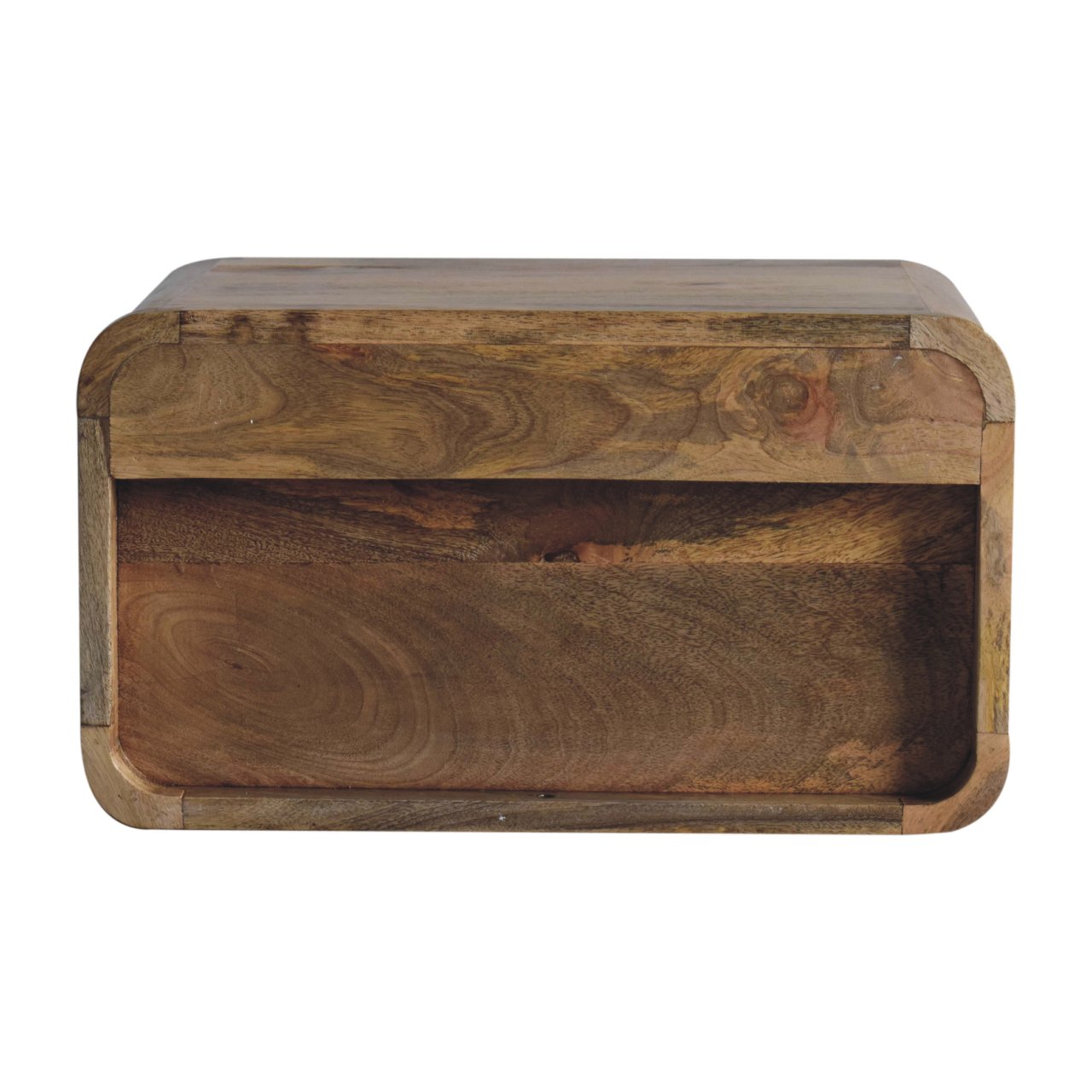 Large Oak-ish Curve Upper Slot Floating Bedside - Image 9