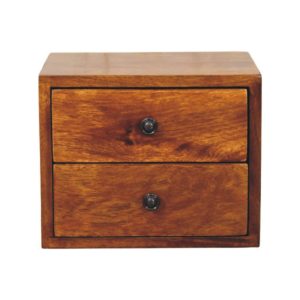 Solis 2-Drawer Chestnut Wall Mounted Nightstand