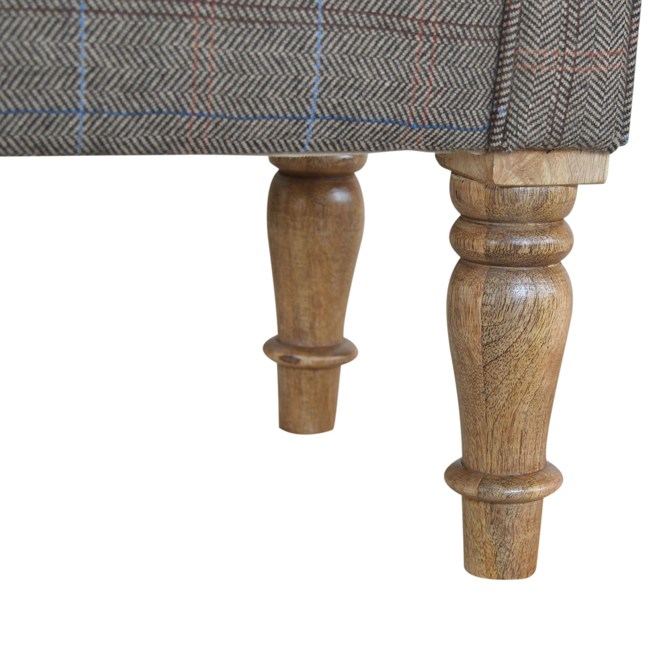 Multi Tweed Turned Bedroom Bench - Image 6