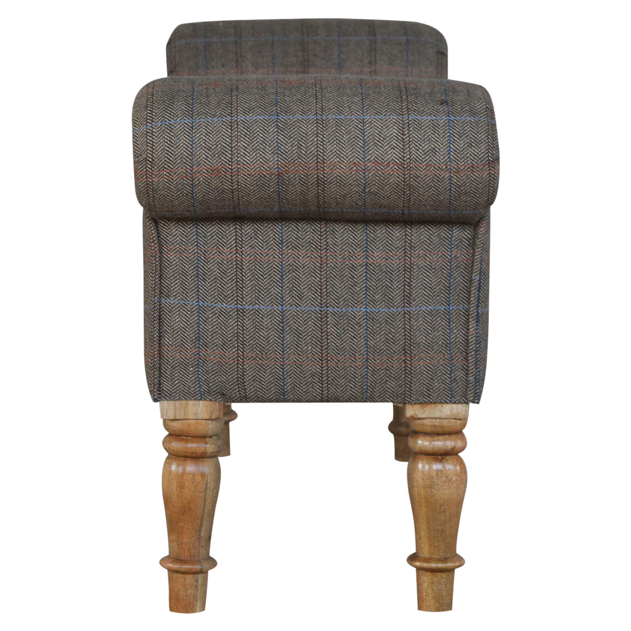 Multi Tweed Turned Bedroom Bench - Image 8