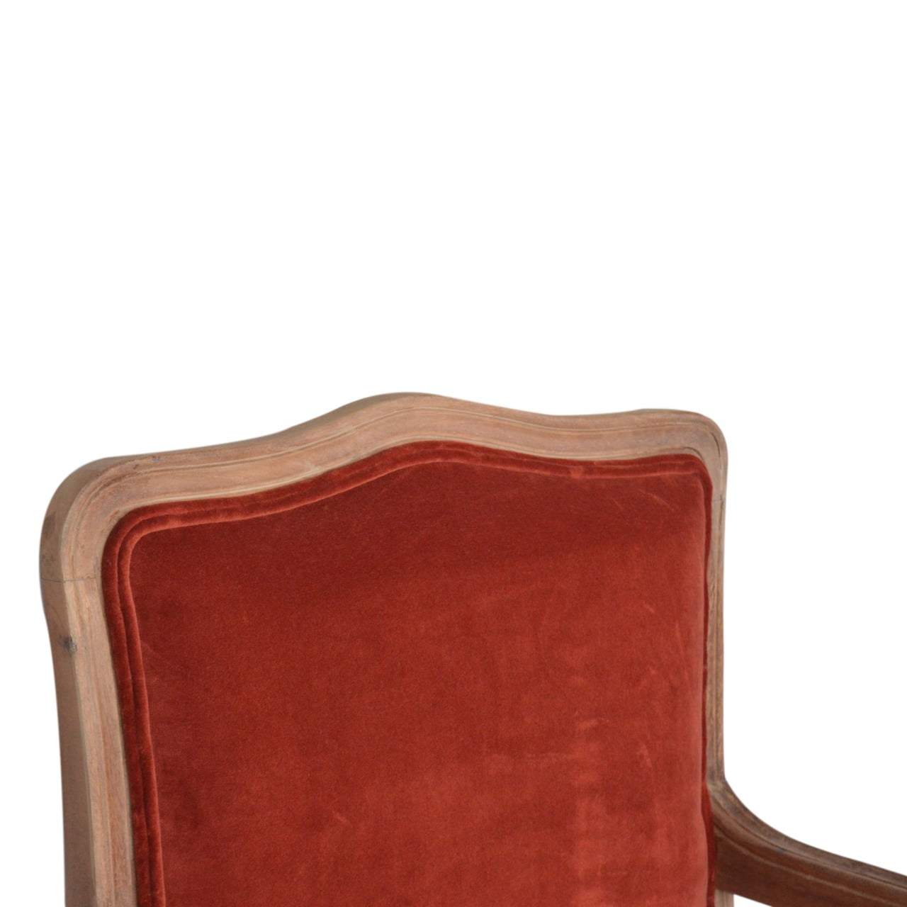 Brick Red Velvet French Style Chair - Image 4