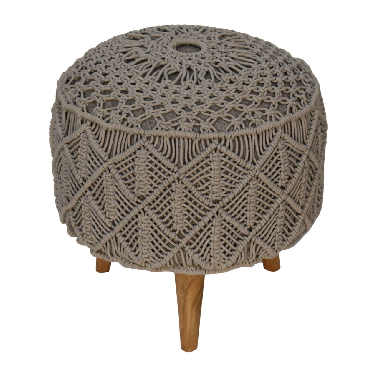 Crotchet Grey Footstool - Image 2