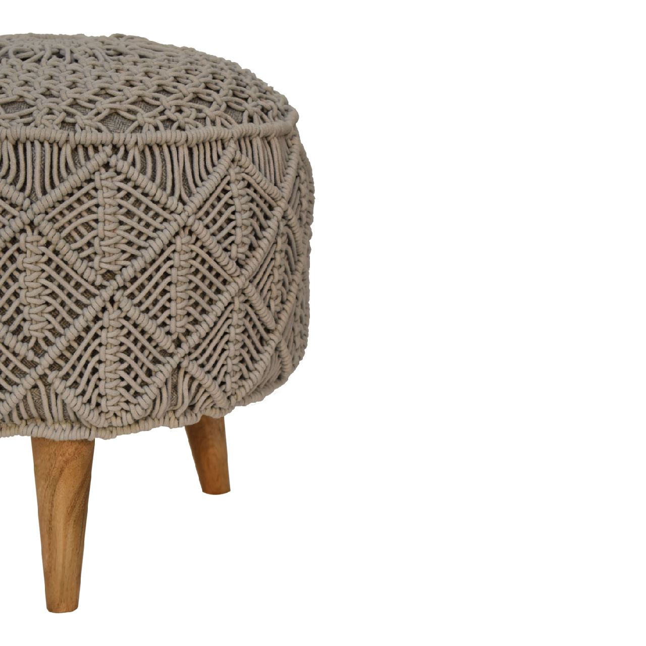 Crotchet Grey Footstool - Image 5