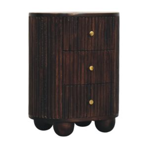 Curved Fluted 3-Drawer Drum Chest