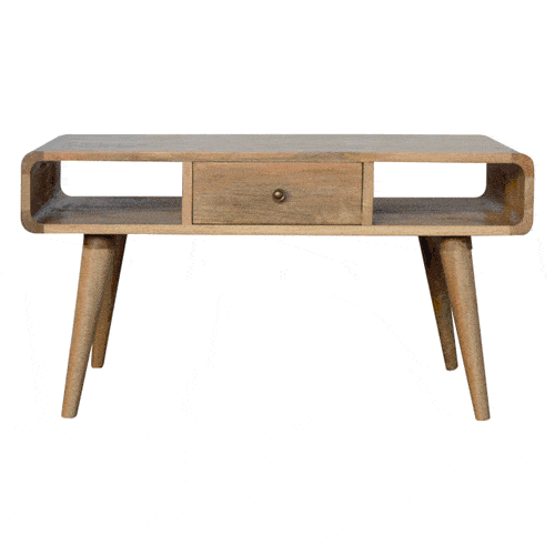 Curved Oak-ish Coffee Table - Image 8