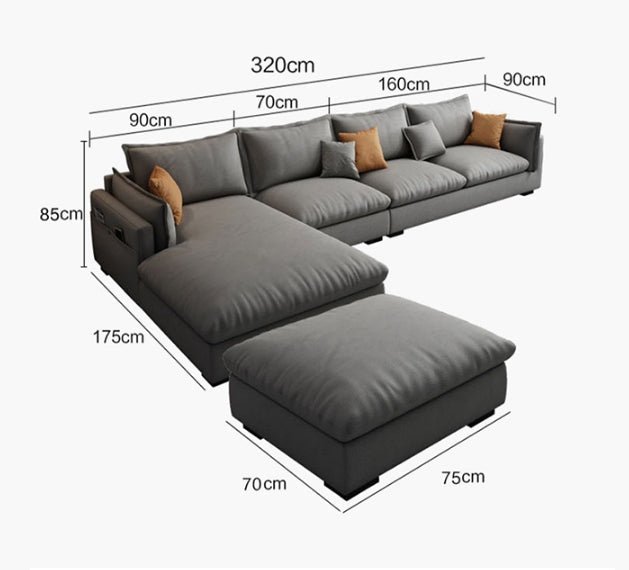 G918 Amos Three Seater Sofa Corner, Leathaire - Image 7