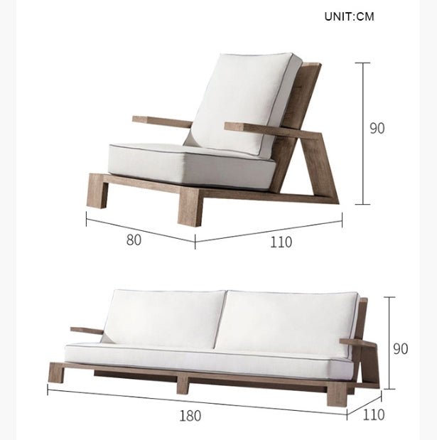 Chandler Oak Lounge Chair And Ottoman, Outdoor Armchair - Image 5