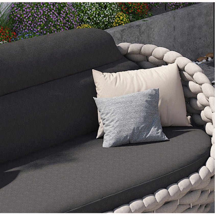 Marbella Textilene Rope Woven Outdoor Sofa Set, Grey - Image 4