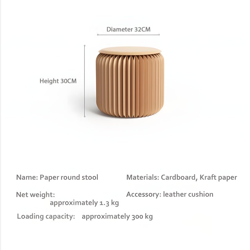 Accordion Classic Stool, Kraft Paper - Image 21