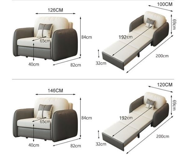 Caio Single Sofa Bed, Leathaire - Image 8