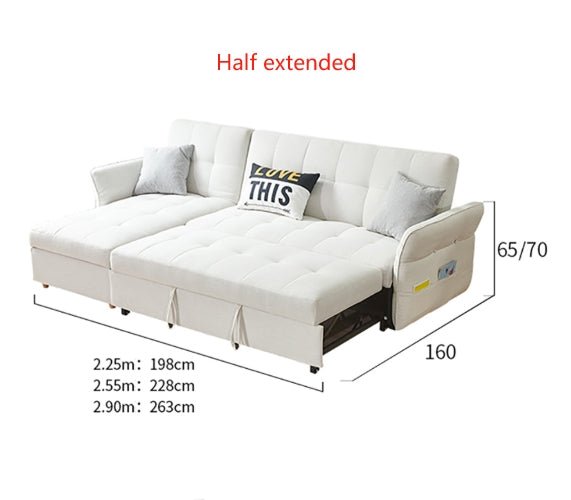 SB162 Three Seater Corner Sofa Bed, White - Image 7