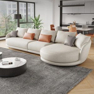 Otis Round Three Seater Corner Sofa, Leathaire