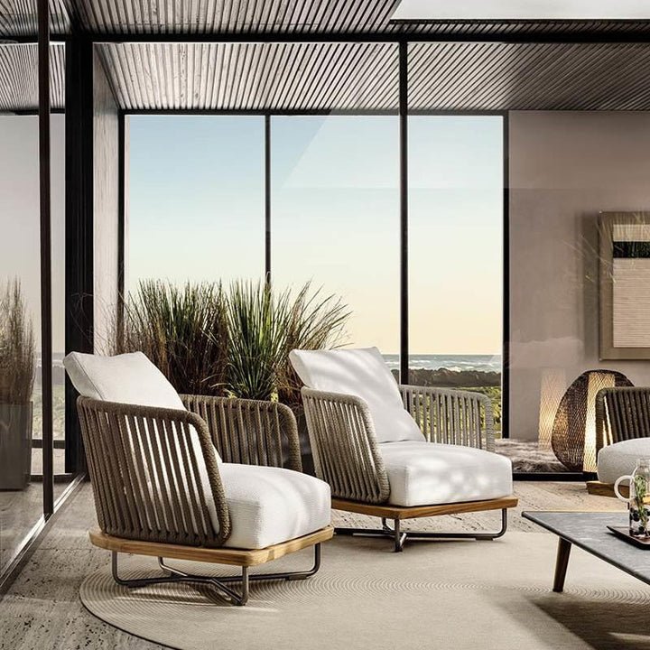 Phyllis Rattan Outdoor Sofa Set, Two Seater Sofa, Outdoor Furniture, Grey - Image 2