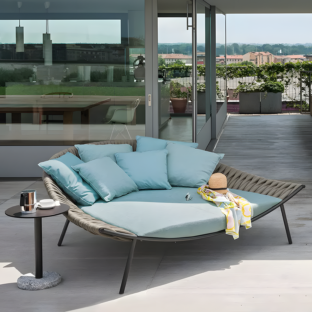 Neptune Outdoor Garden Sofa, Textilene Rope Woven Outdoor Couch Sofa - Image 2