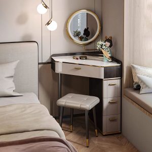 Amigo Small Corner Dressing Table, Slimline Dressing Table, With LED Mirror