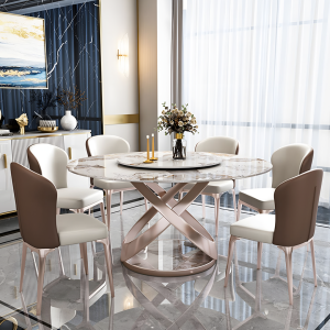 Androme Round Dining Table & Chairs, With Rotatable Tray