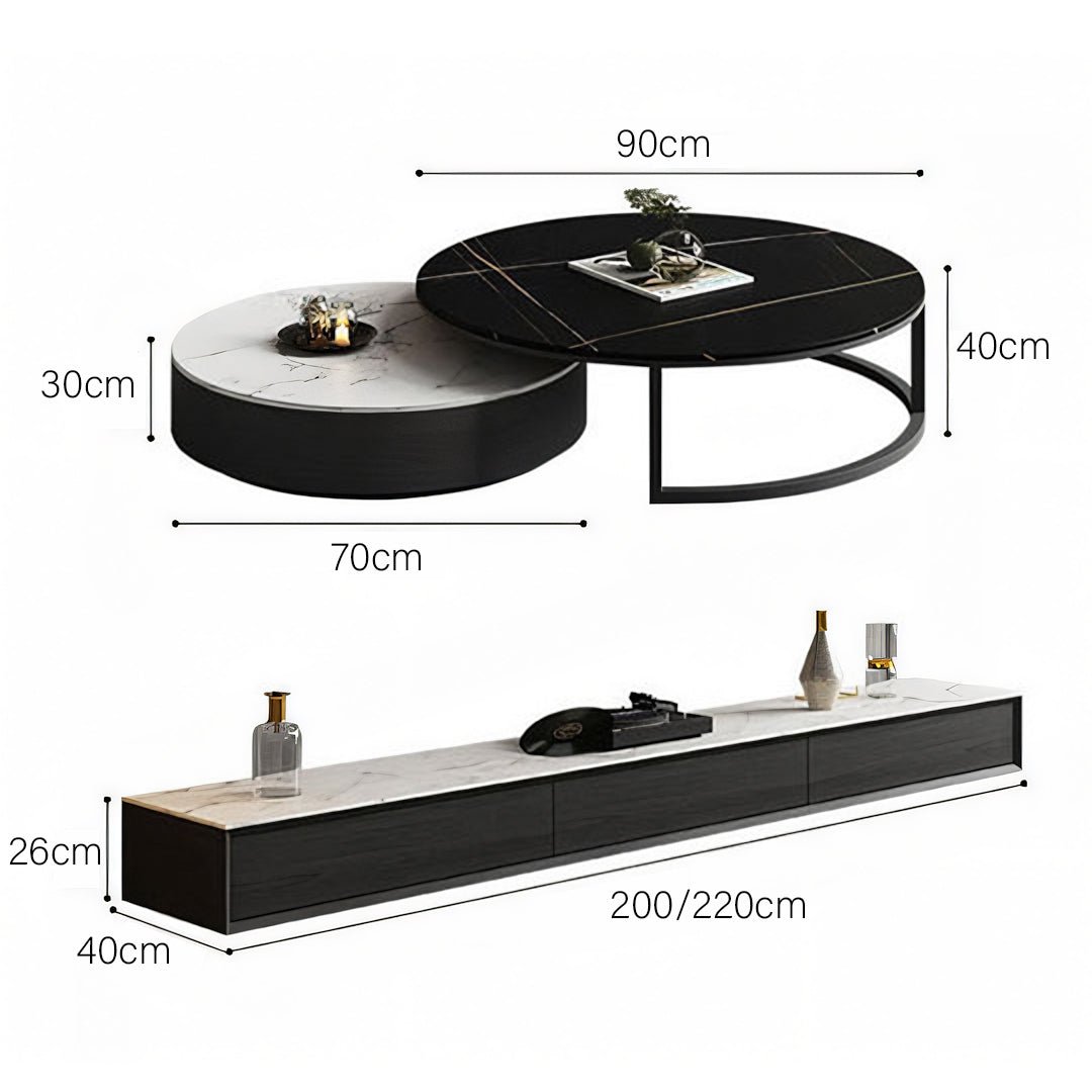 Kahoo Nesting Coffee Table, TV Stand, Sintered Stone - Image 9