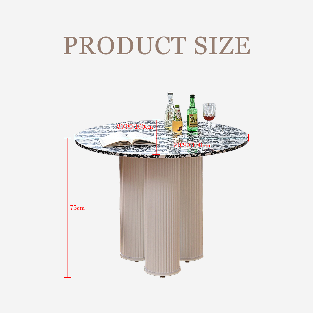 Martinez Small Round Dining Table, Marble - Image 10