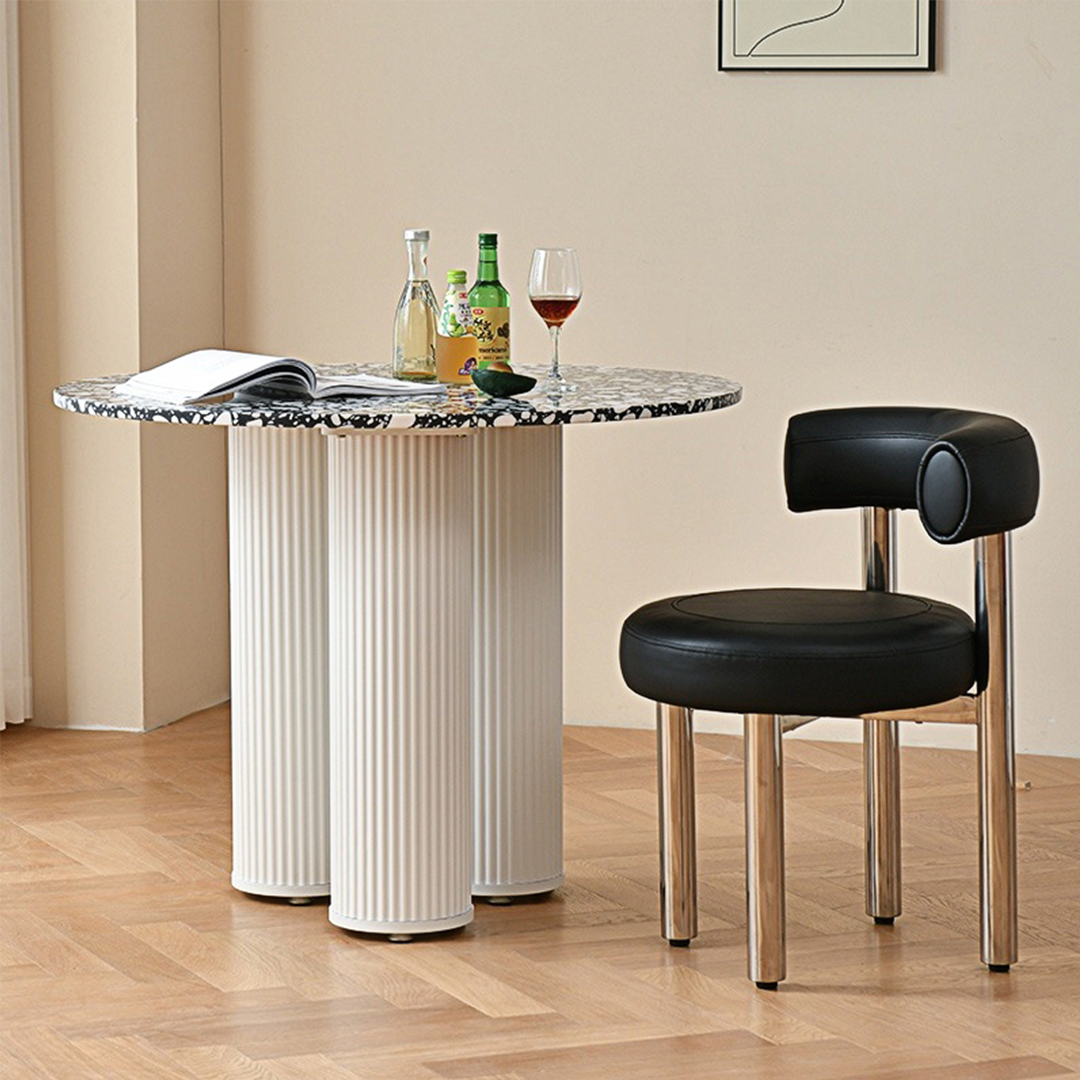 Martinez Small Round Dining Table, Marble - Image 2