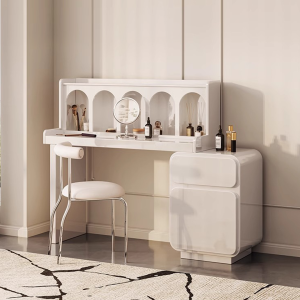Qwincy Dressing Table With Sideboard, Black, Cream