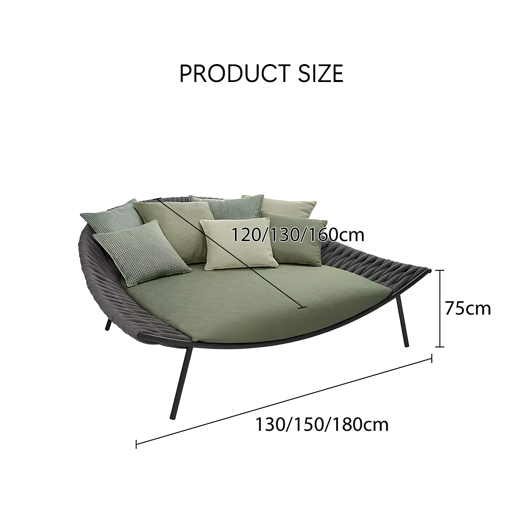 Neptune Outdoor Garden Sofa, Textilene Rope Woven Outdoor Couch Sofa - Image 6