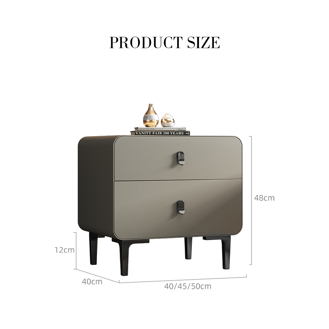 Valeria Bedside Table In Grey, Wood - Image 6