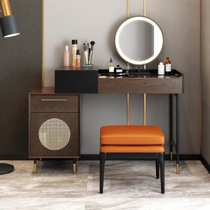 Eva Dressing Table With LED Mirror, Rosewood