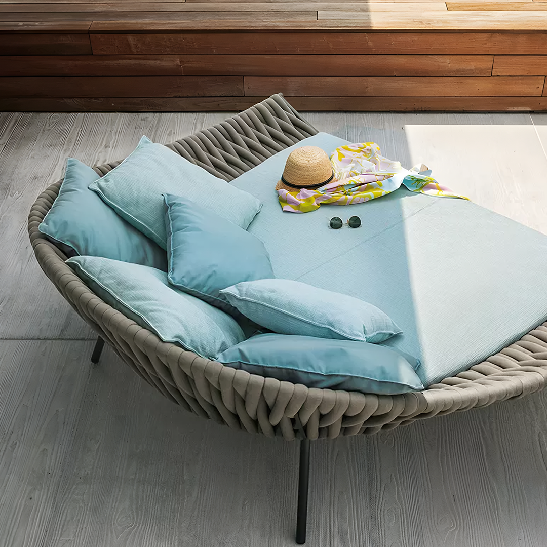 Neptune Outdoor Garden Sofa, Textilene Rope Woven Outdoor Couch Sofa - Image 4