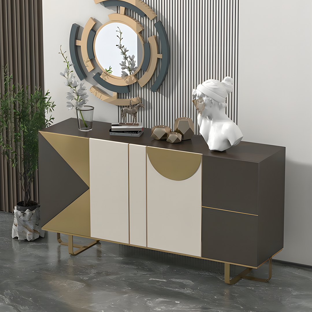 Lara Large Sideboard, Black And Gold - Image 2