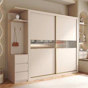 Jansen Sliding Door Wardrobe, Cream