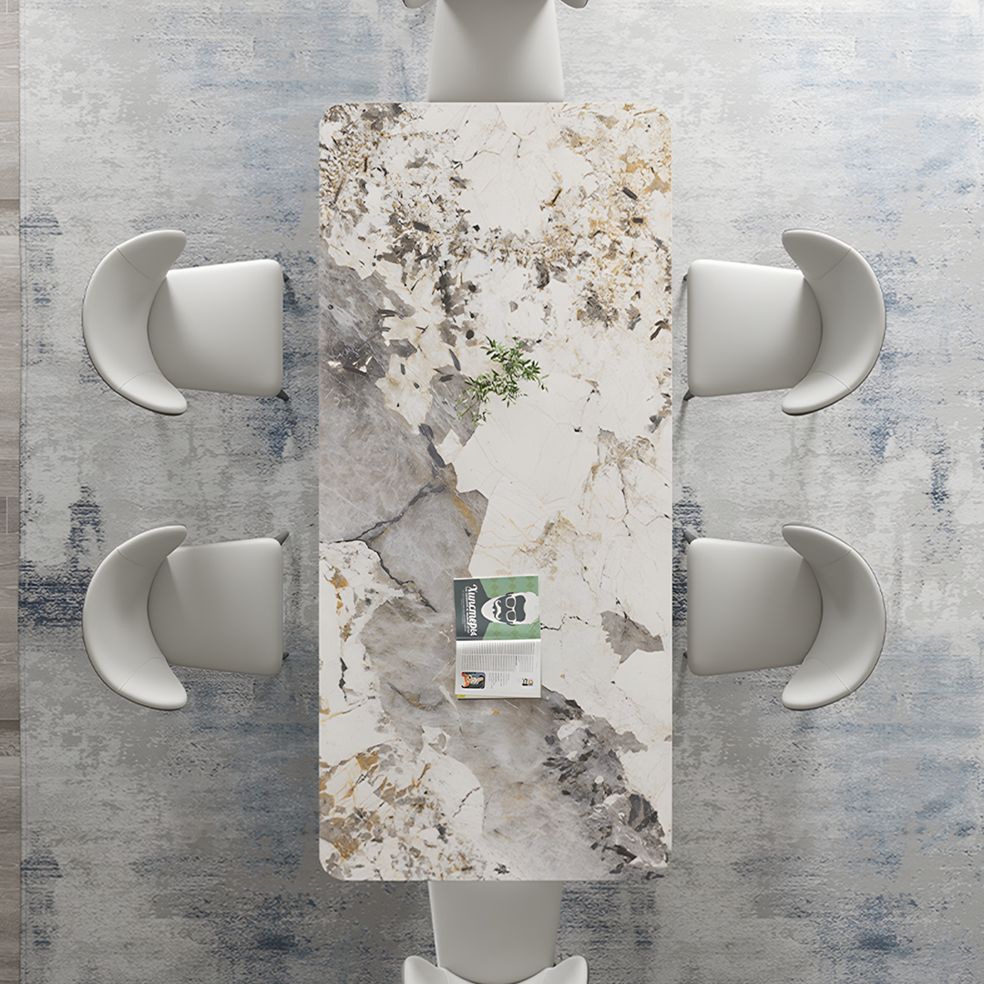 Vera Dining Table & Chairs, Sintered Stone, White - Image 3