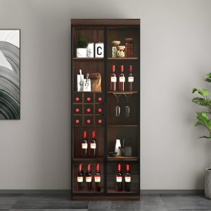 Silen Cocktail Drinks Cabinet, Drink Cabinet, Wine Cabinet, Wood & Glass