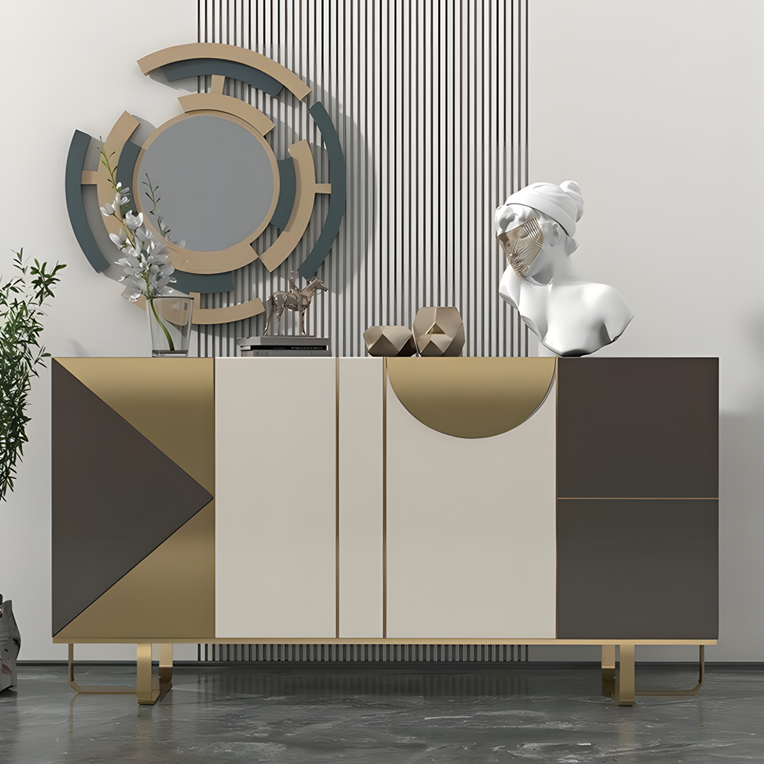 Lara Large Sideboard, Black And Gold - Image 3