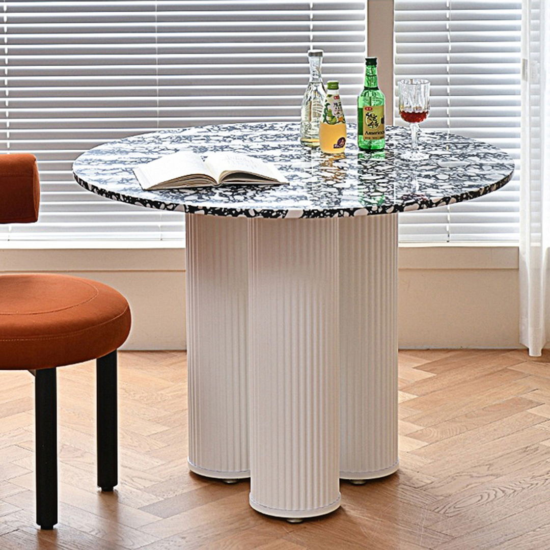 Martinez Small Round Dining Table, Marble - Image 4