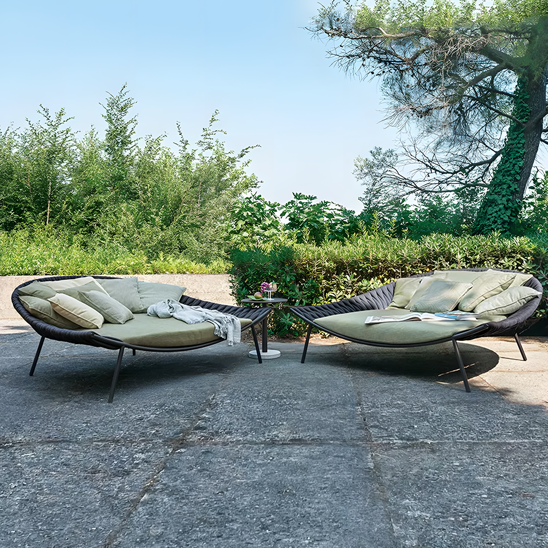 Neptune Outdoor Garden Sofa, Textilene Rope Woven Outdoor Couch Sofa - Image 3