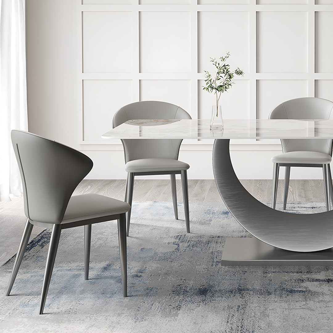 Vera Dining Table & Chairs, Sintered Stone, White - Image 4