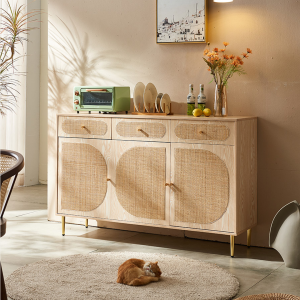 Ballard Rattan Sideboard, Black Or Oak