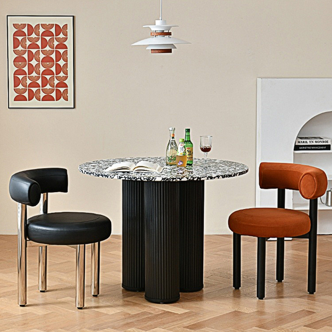 Martinez Small Round Dining Table, Marble - Image 5