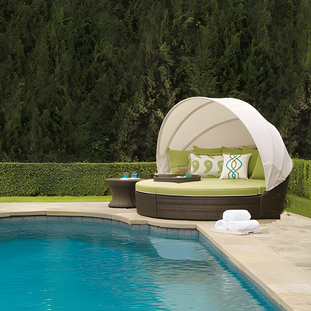 Shelly Patio Outdoor Sectional Sofa Set With Rattan Daybed Sunbed - Image 6