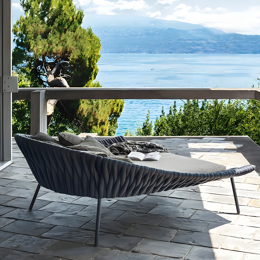 Neptune Outdoor Garden Sofa, Textilene Rope Woven Outdoor Couch Sofa - Image 5