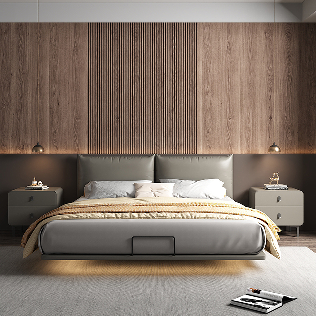 Valeria Bedside Table In Grey, Wood - Image 5