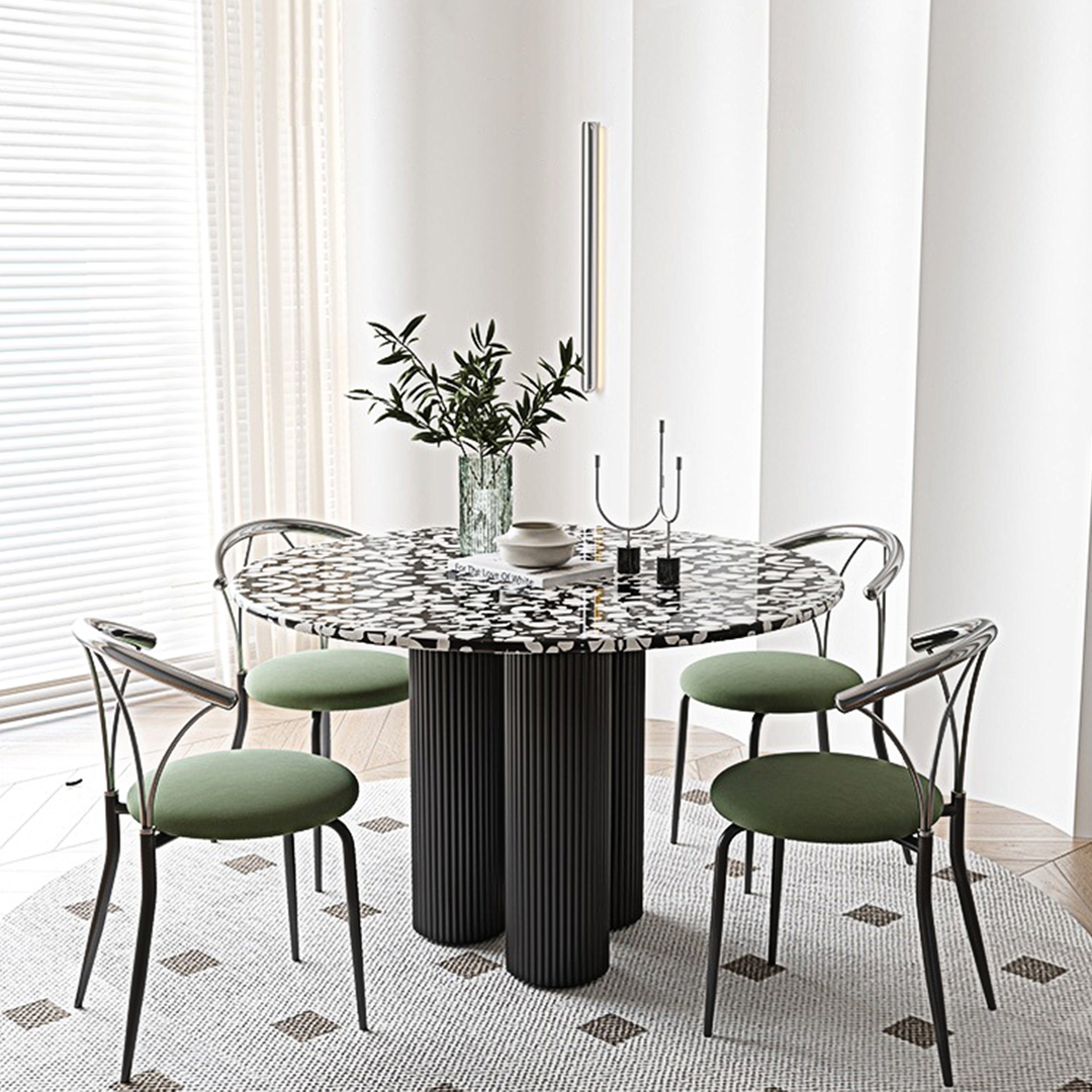 Martinez Small Round Dining Table, Marble - Image 9