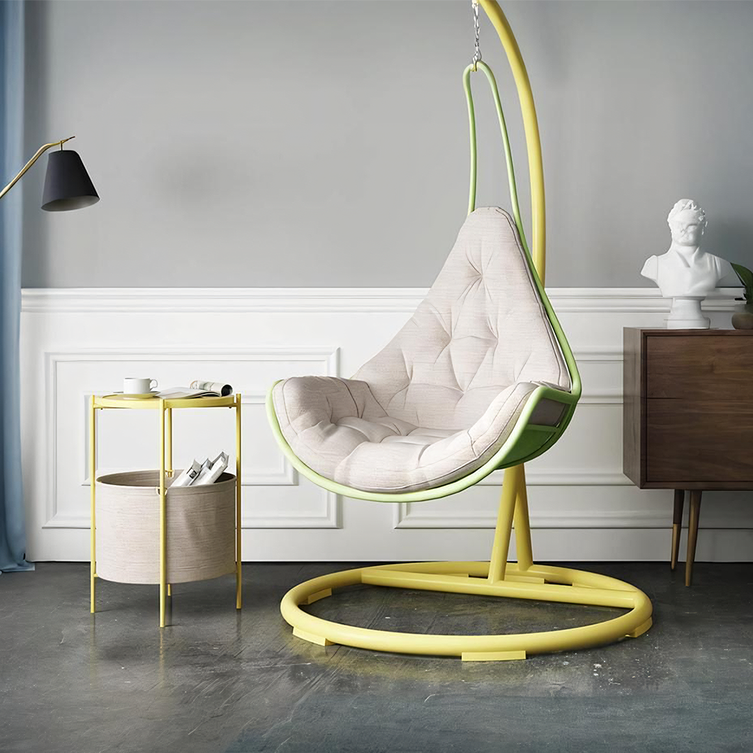 Aravali Rattan Hanging Chair with Stand, Indoor/ Outdoor Furniture