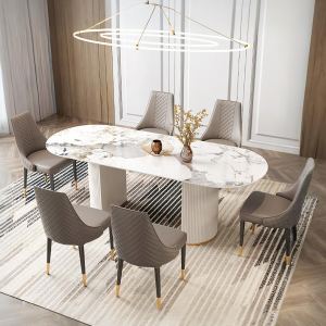 Costanza Dining Table, Sintered Stone, White