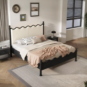 Roberta King Size / Super King Bed, Cream & Black