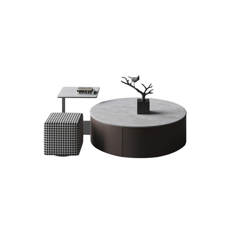 Alvis Coffee Table Set With Stool, Sintered Stone - Image 2