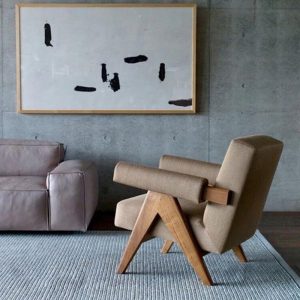 Pierre Jeanneret Eket Armchair, Linen