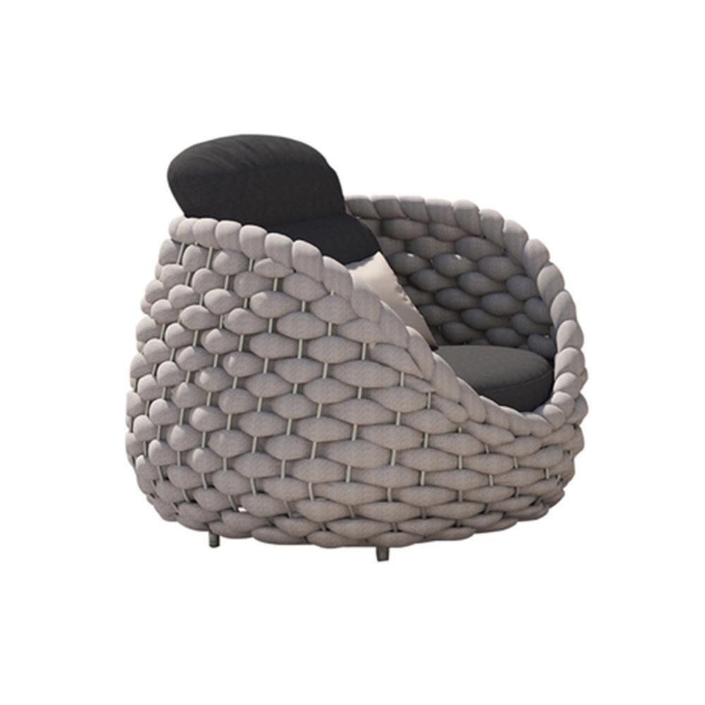 Marbella Textilene Rope Woven Outdoor Sofa Set, Grey - Image 7