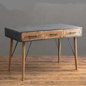 N6 Aviator Office Desk, Wood And Aluminium